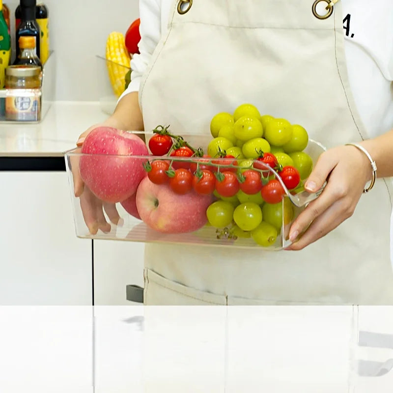 Clear Refrigerator Pull-Out Drawer Organizer — Fridge and Cabinet Storage Box