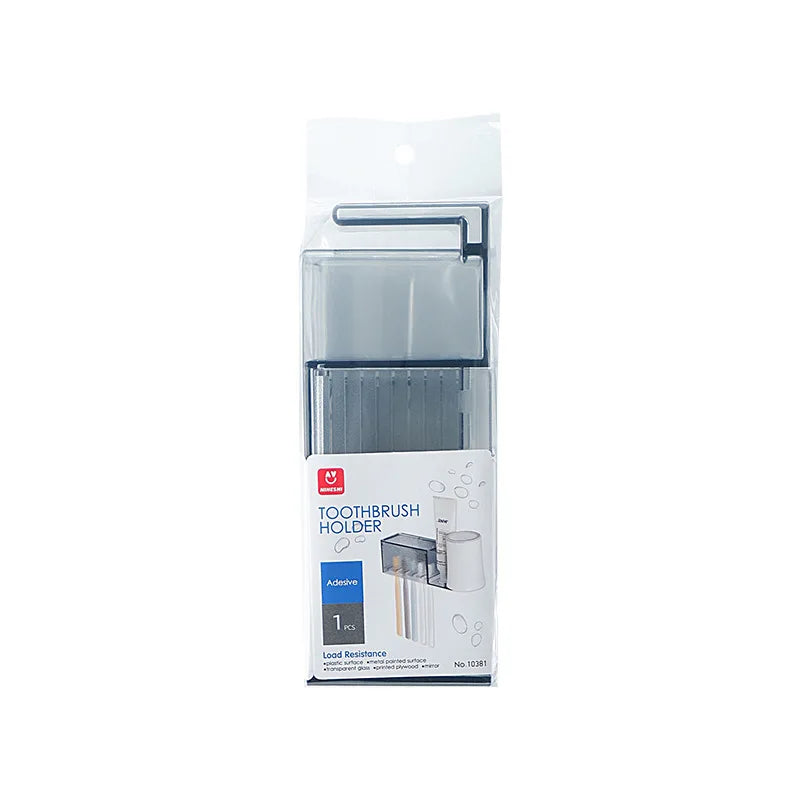 Suction Cup Bathroom Organizer — Wall Mount Toothbrush and Toothpaste Holder