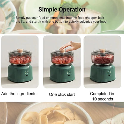 USB Rechargeable Electric Garlic Chopper — Mini Food Processor and Vegetable Mincer