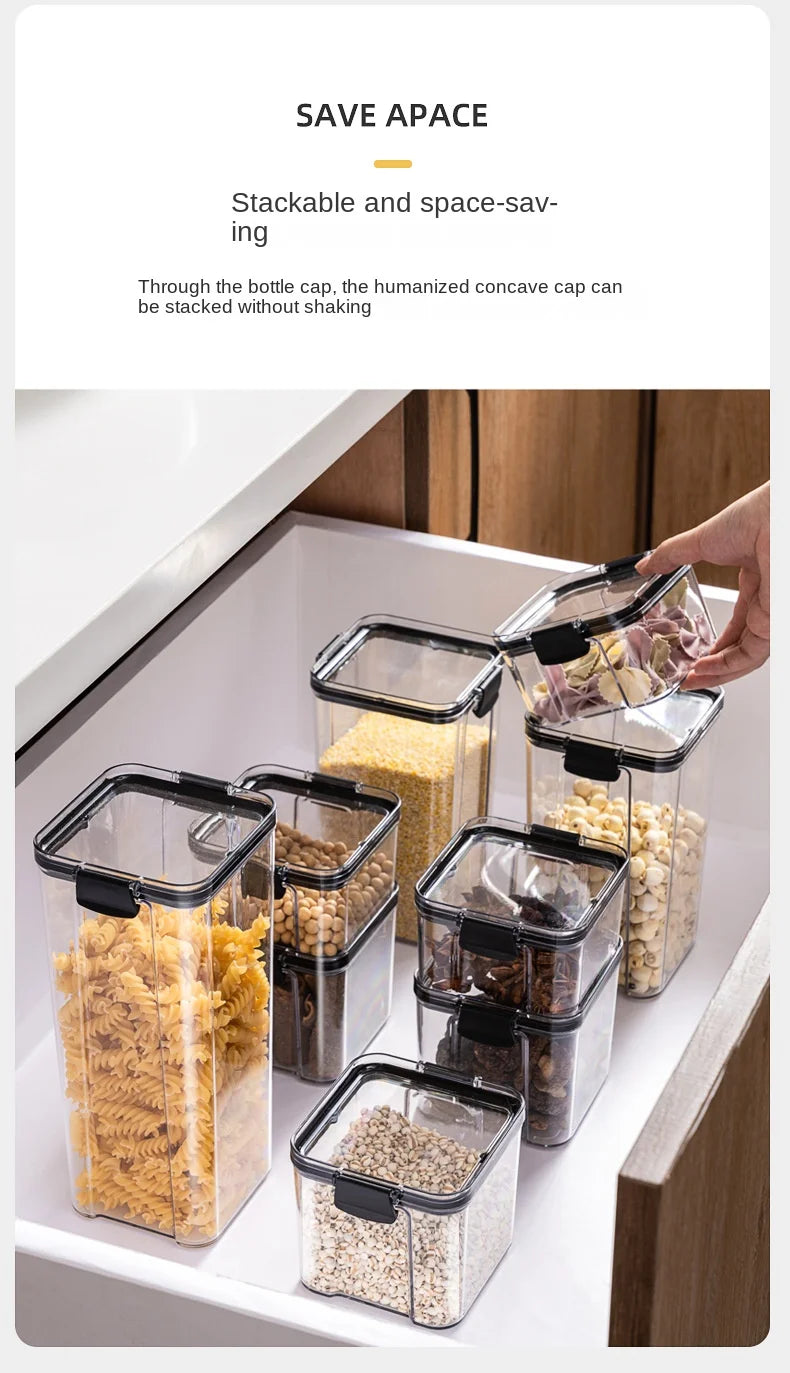 Airtight Kitchen Storage Jars — Pantry Canisters for Grain and Cereal