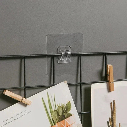 Clear Acrylic Self-Adhesive Wall Hooks — No-Drill, 10 or 20 Pack
