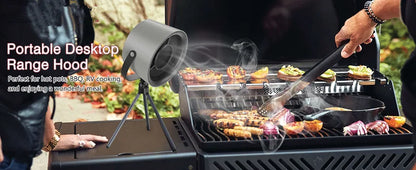 Portable Desktop Range Hood — USB Powered Mini Kitchen Exhaust Fan with 3 Speed Settings and Carbon Filter