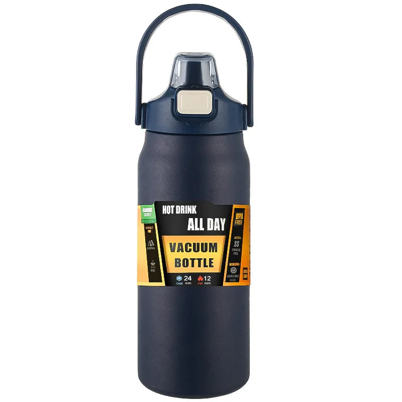 Stainless Steel Insulated Travel Tumbler with Straw — Vacuum Flask for Hot and Cold Drinks