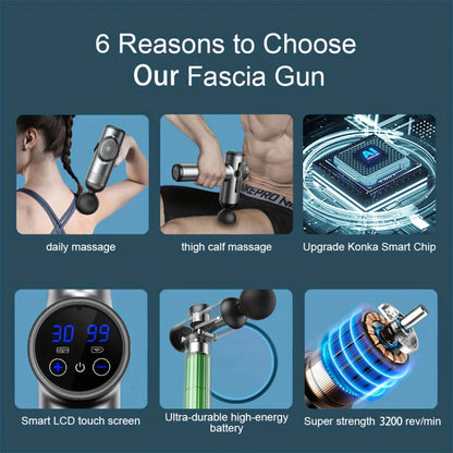 Professional Percussion Muscle Massage Gun — Deep Tissue Massager for Back, Neck and Body Recovery