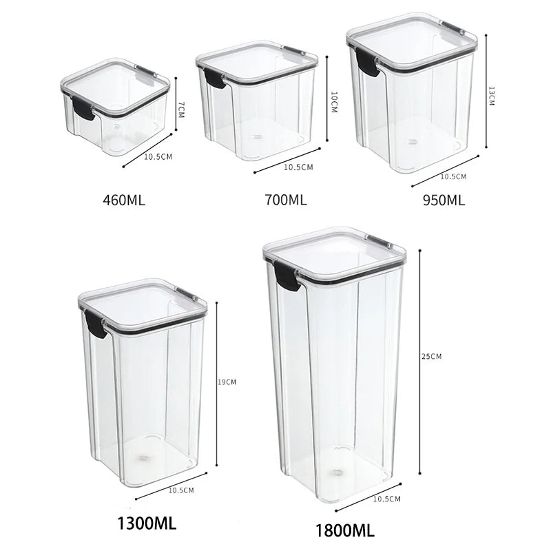 Airtight Kitchen Storage Jars — Pantry Canisters for Grain and Cereal