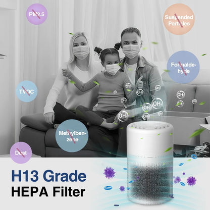 Mini Desktop Air Purifier with HEPA Filter — USB Powered Home and Office Air Cleaner and Deodorizer