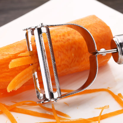 Julienne Peeler and Vegetable Grater — Stainless Steel Slicer for Potato, Carrot and Zucchini