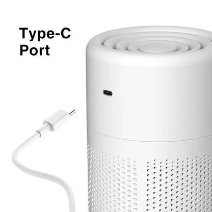 Mini Desktop Air Purifier with HEPA Filter — USB Powered Home and Office Air Cleaner and Deodorizer