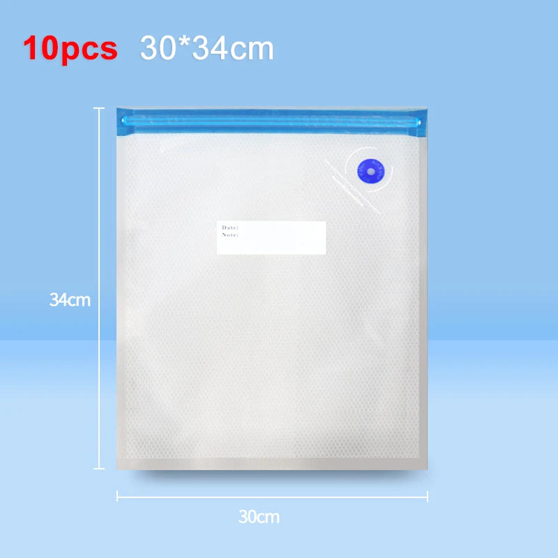 Reusable Vacuum Seal Food Storage Bags — 10-Pack BPA-Free Airtight Bags with Air Valve