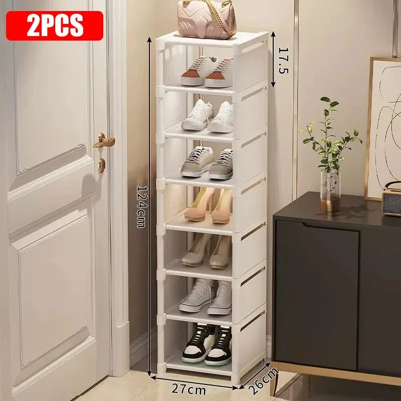 Stackable Non-Woven Shoe Rack Organizer — 4 to 7 Tiers