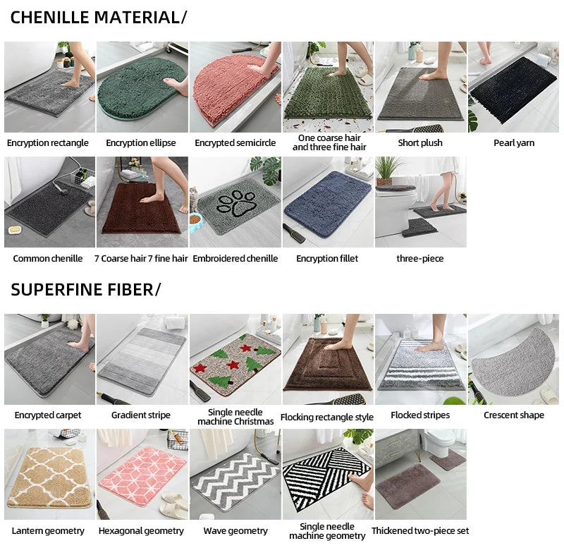 Non-Slip Kitchen and Bathroom Floor Mat — Quick-Dry Absorbent Rug