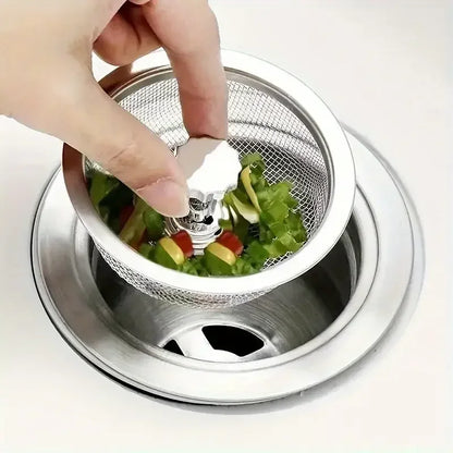 Stainless Steel Kitchen Sink Strainer Set — 2-Pack Drain Basket with Handle and Stopper
