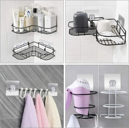 Clear Acrylic Self-Adhesive Wall Hooks — No-Drill, 10 or 20 Pack