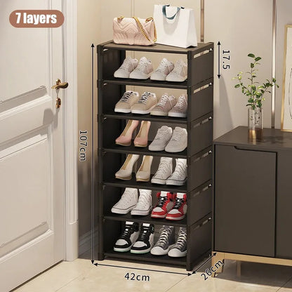 Stackable Non-Woven Shoe Rack Organizer — 4 to 7 Tiers