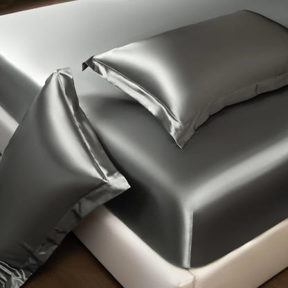 Satin Fitted Bed Sheet — Deep Pocket Elastic Rayon Mattress Cover