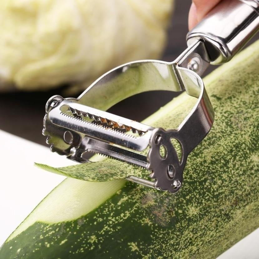Julienne Peeler and Vegetable Grater — Stainless Steel Slicer for Potato, Carrot and Zucchini