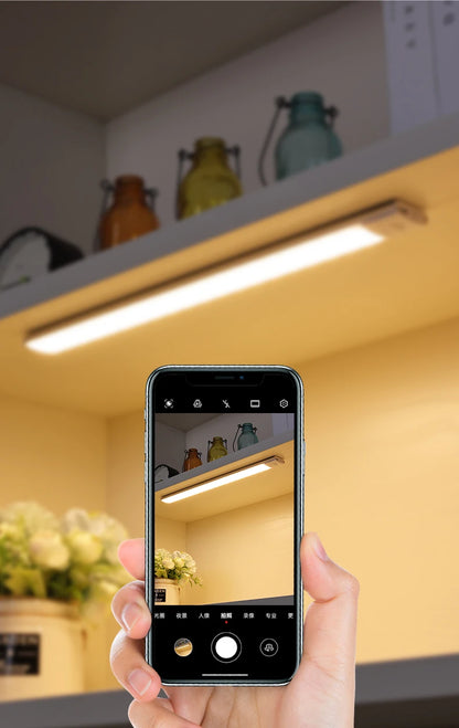Under Cabinet Motion Sensor LED Light — USB Rechargeable Kitchen and Closet Lighting