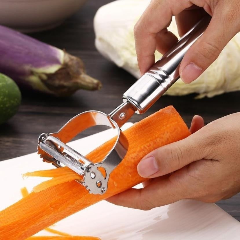 Julienne Peeler and Vegetable Grater — Stainless Steel Slicer for Potato, Carrot and Zucchini