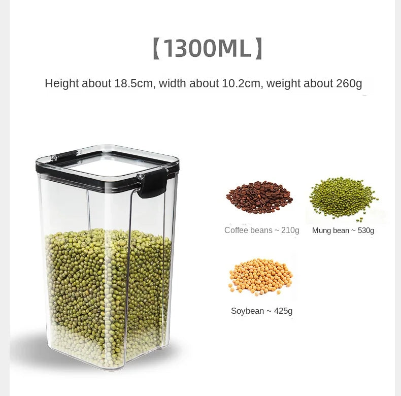 Airtight Kitchen Storage Jars — Pantry Canisters for Grain and Cereal
