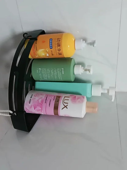 No-Drill Adhesive Shower Shelf — Waterproof Wall-Mounted Bathroom Storage Rack