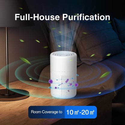 Mini Desktop Air Purifier with HEPA Filter — USB Powered Home and Office Air Cleaner and Deodorizer