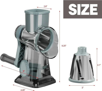 Rotary Cheese Grater — Manual Vegetable Slicer and Nut Grinder