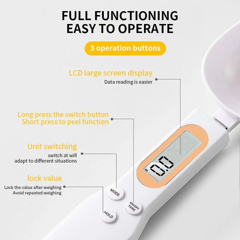Digital Spoon Scale — LCD Kitchen Measuring Spoon for Coffee and Baking
