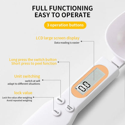Digital Spoon Scale — LCD Kitchen Measuring Spoon for Coffee and Baking