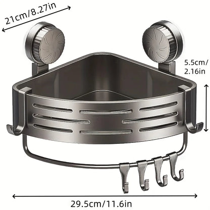No-Drill Corner Shower Caddy with Suction Cup Mount