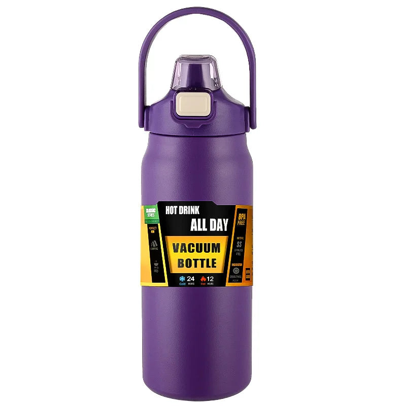 Stainless Steel Insulated Travel Tumbler with Straw — Vacuum Flask for Hot and Cold Drinks
