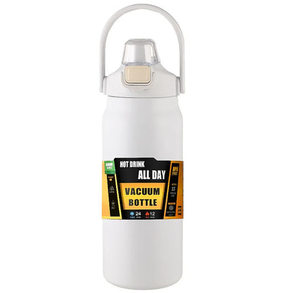 Stainless Steel Insulated Travel Tumbler with Straw — Vacuum Flask for Hot and Cold Drinks
