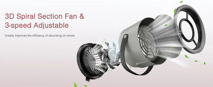 Portable Desktop Range Hood — USB Powered Mini Kitchen Exhaust Fan with 3 Speed Settings and Carbon Filter