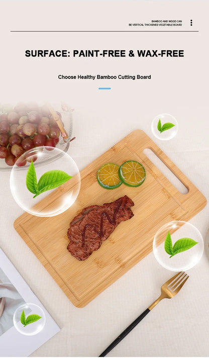 Bamboo Cutting Board — Double-Sided Kitchen Chopping Board with Juice Groove