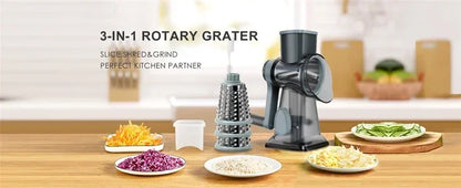 Rotary Cheese Grater — Manual Vegetable Slicer and Nut Grinder