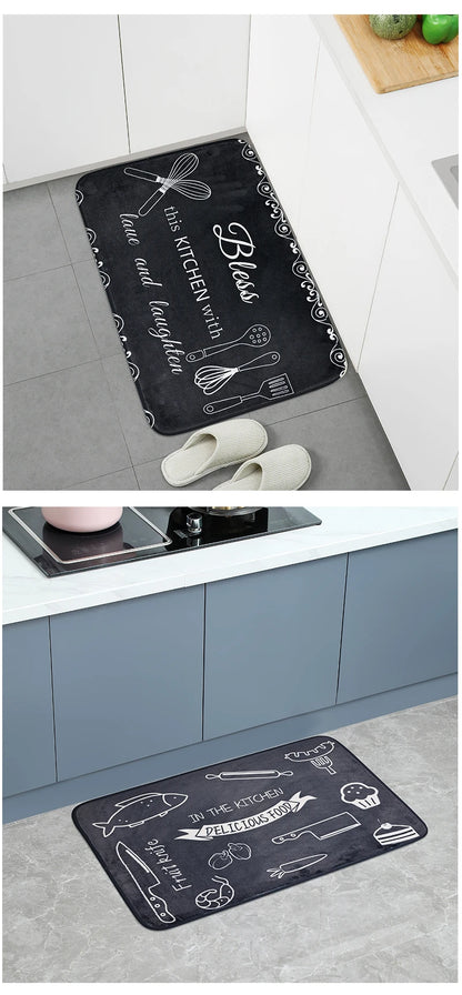 Non-Slip Kitchen and Bathroom Floor Mat — Quick-Dry Absorbent Rug