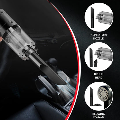 Handheld Cordless Car Vacuum — 15000PA Portable Multi-Nozzle Vacuum for Car, Home and Pet Hair