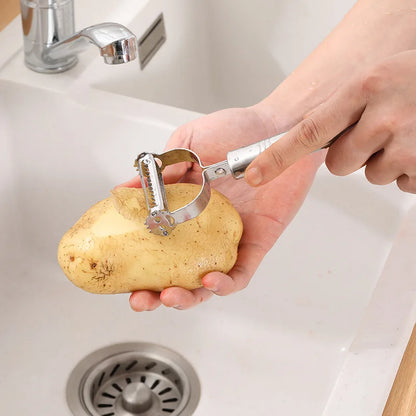 Julienne Peeler and Vegetable Grater — Stainless Steel Slicer for Potato, Carrot and Zucchini