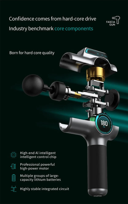 Professional Percussion Muscle Massage Gun — Deep Tissue Massager for Back, Neck and Body Recovery