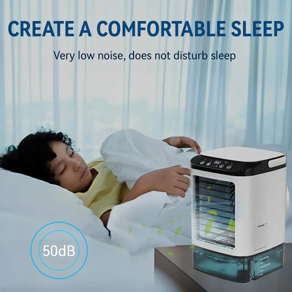 Portable Mini Evaporative Air Cooler with 900ml Water Tank — 3-Speed Desktop Personal Cooler