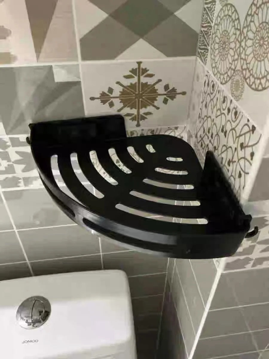 No-Drill Adhesive Shower Shelf — Waterproof Wall-Mounted Bathroom Storage Rack