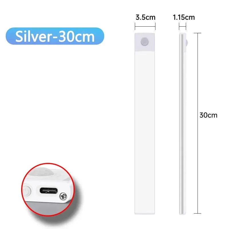 Under Cabinet Motion Sensor LED Light — USB Rechargeable Kitchen and Closet Lighting