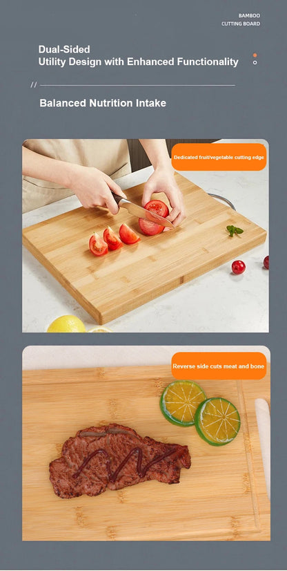 Bamboo Cutting Board — Double-Sided Kitchen Chopping Board with Juice Groove
