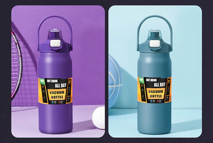 Stainless Steel Insulated Travel Tumbler with Straw — Vacuum Flask for Hot and Cold Drinks