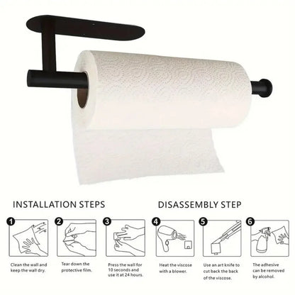 Paper Towel Holder — Wall Mount and Countertop Stainless Steel Kitchen Organizer