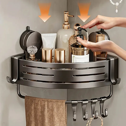 No-Drill Corner Shower Caddy with Suction Cup Mount