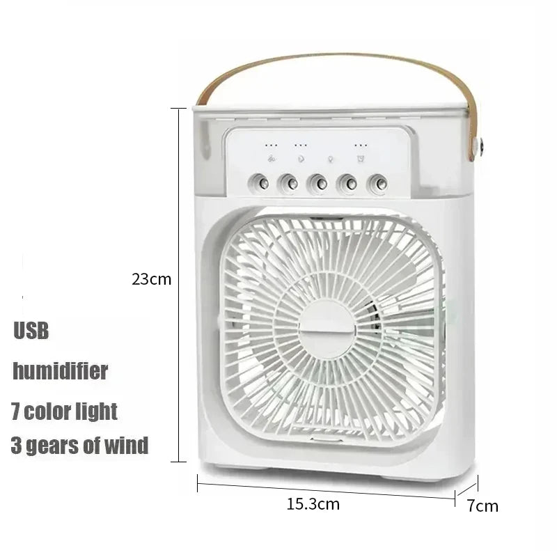 3-in-1 Personal Air Cooler with Fan, Humidifier and LED Night Light — Portable Desktop Cooler