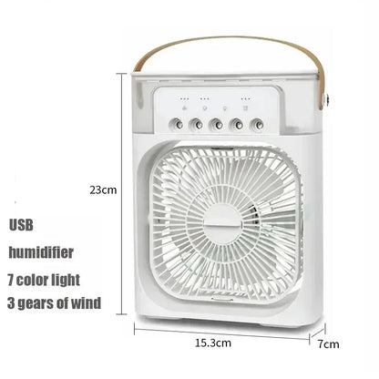 3-in-1 Personal Air Cooler with Fan, Humidifier and LED Night Light — Portable Desktop Cooler