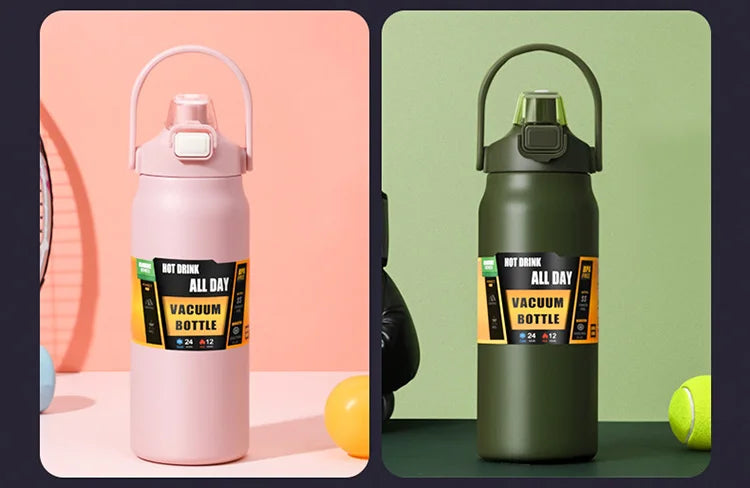Stainless Steel Insulated Travel Tumbler with Straw — Vacuum Flask for Hot and Cold Drinks