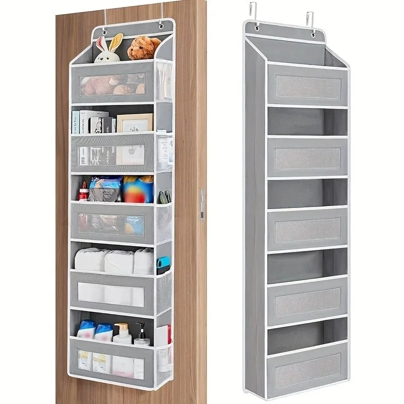 Over-Door Hanging Storage Organizer — 5-Shelf Behind Door Rack for Pantry and Closet