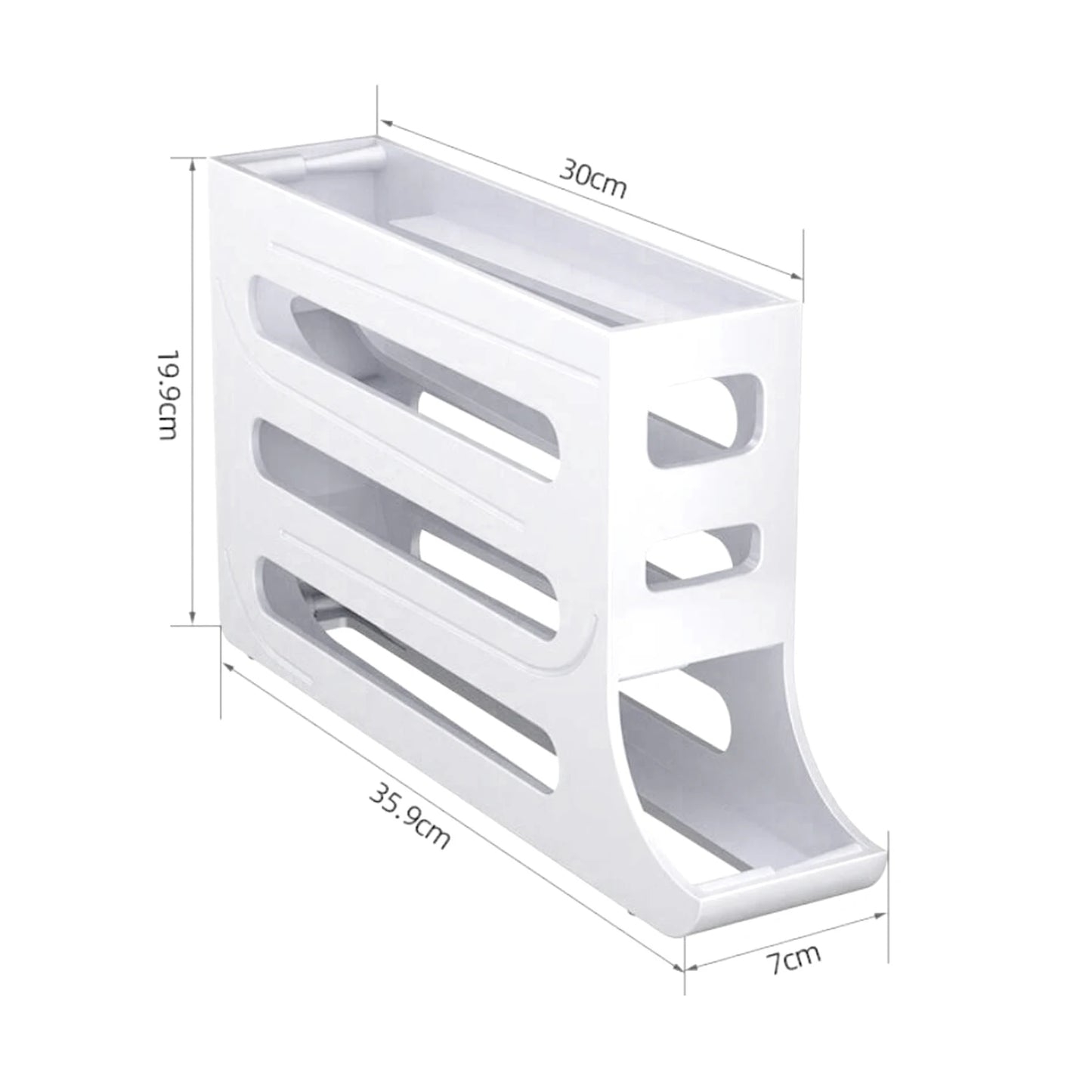 Refrigerator Egg Holder — 4-Tier Auto-Rolling Egg Dispenser Rack